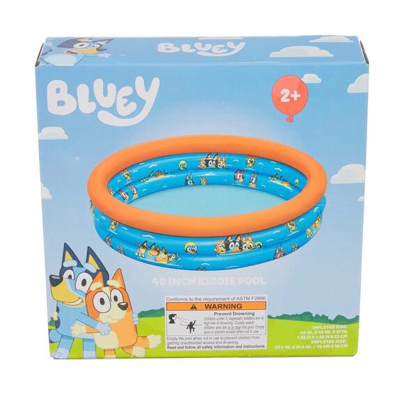 Bluey 40" Inflatable Kiddie Pool Baby Toddler Wading Pool Summer Water Fun - Picture 1 of 1